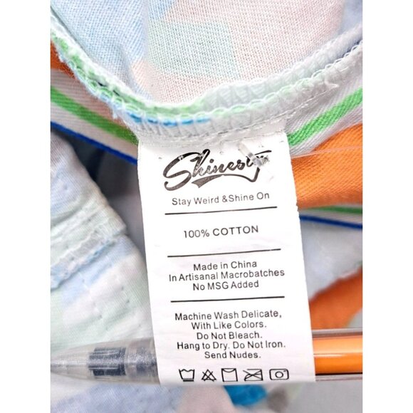 Shinesty Colorful Geometric Wild Print Bib Overalls Retro Look Size Men Medium - Picture 7 of 9